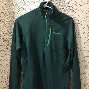 Patagonia R1 Pullover Teal Fleece Half Zip- Teal